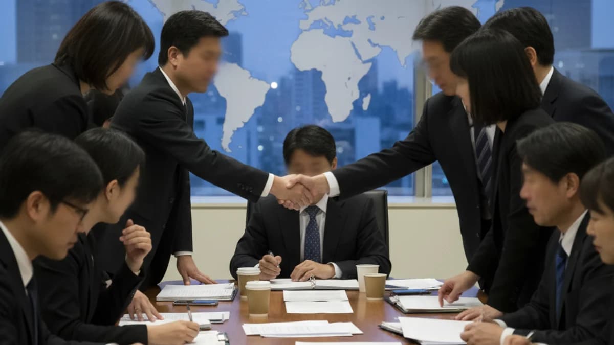 Siluetes de polítics en una reunió de negociació, amb documents sobre una taula.