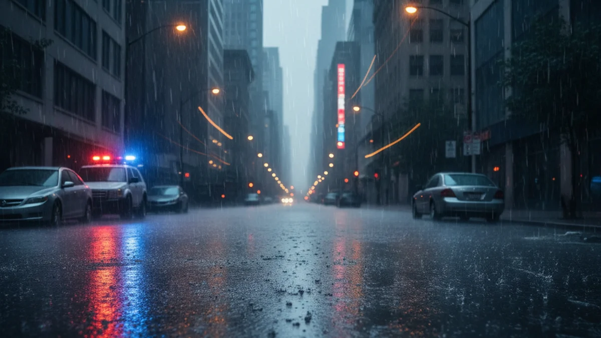 Imatge simbòlica d'una carretera tallada o un pont amb trànsit difícil a Tarragona sota un cel de tempesta.