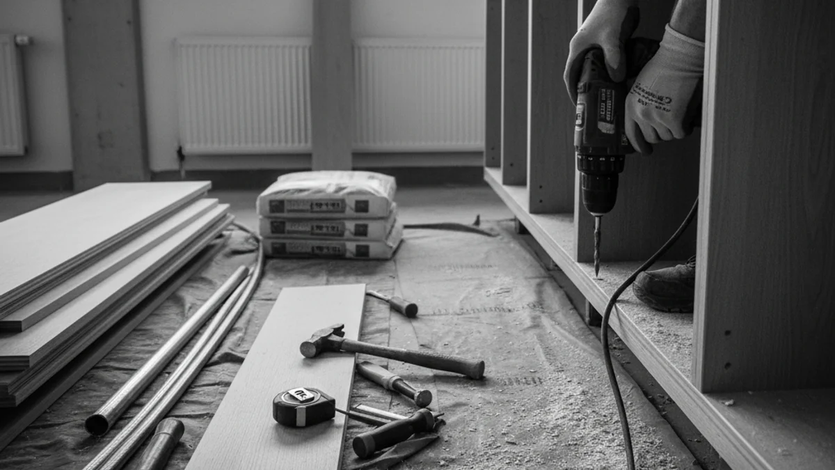 Imatge genèrica de vestuaris esportius en procés de reforma o modernització.