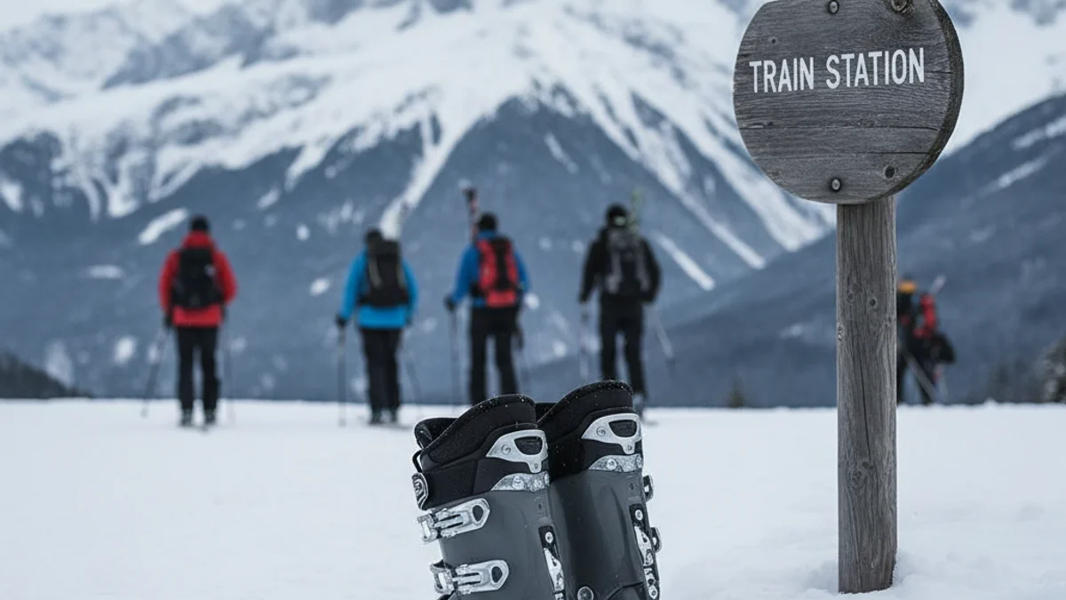Imatge genèrica de persones esquiant en una pista de neu amb muntanyes al fons.
