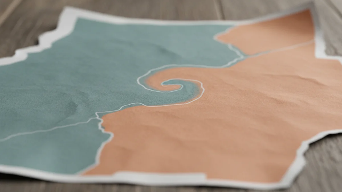 Representació visual d'un mapa o d'un límit territorial en debat, sense text ni figures humanes reconeixibles.