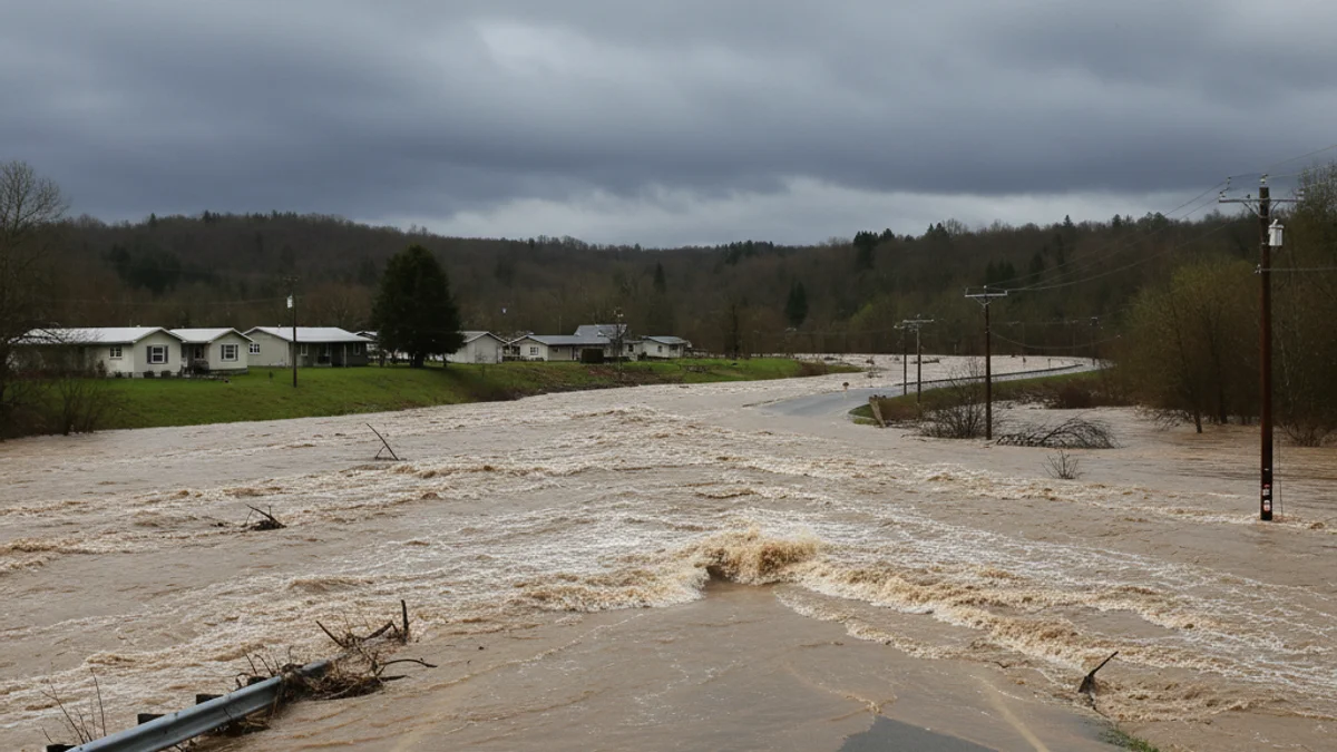 Imatge genèrica d'un riu desbordat o un carrer inundat a la província de Girona.