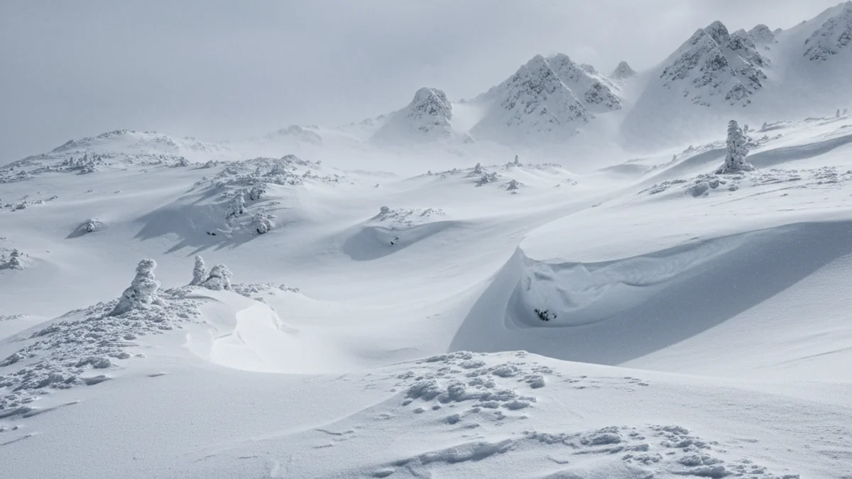 Imatge genèrica d'una muntanya amb grans acumulacions de neu i un cel gris, suggerint perill.