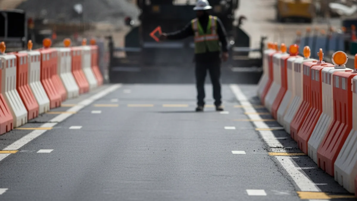 Imatge genèrica d'obres de renovació de carrers amb maquinària pesada i asfalt fresc.