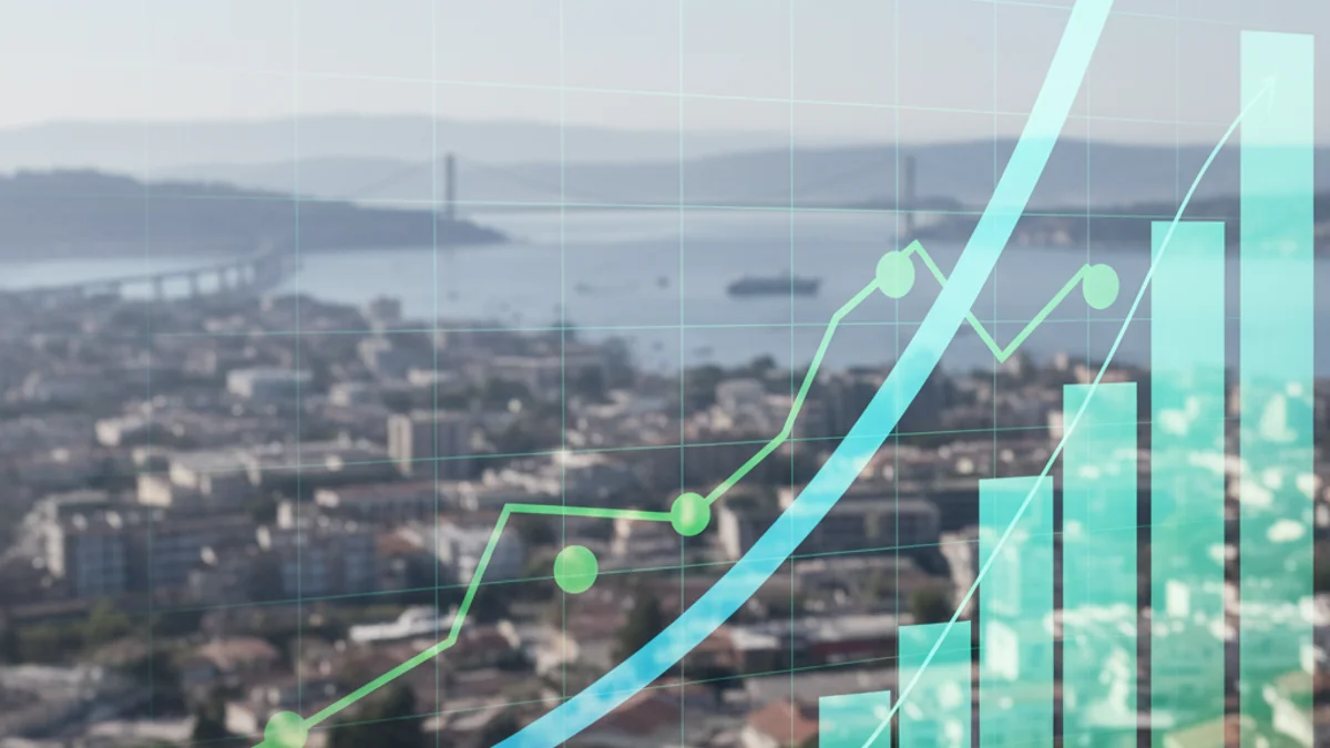 Gràfic o representació visual de l'augment de població en un municipi costaner.