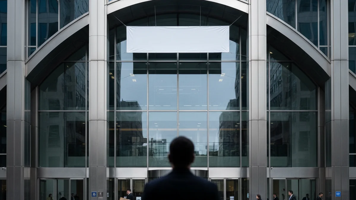 Imatge genèrica de la porta d'entrada d'un parc temàtic o d'una reunió corporativa, sense persones reconeixibles.