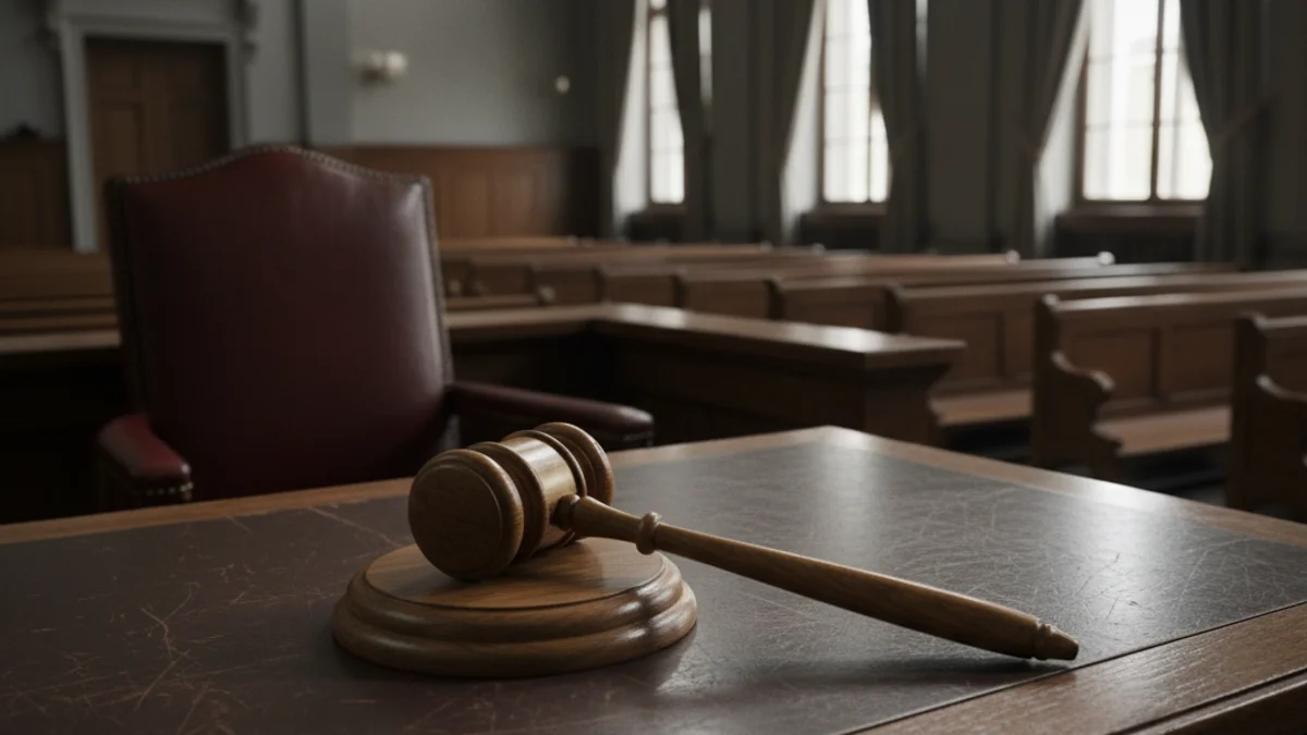 Il·lustració genèrica d'una sala de vistes judicials o d'un edifici de l'Audiència Provincial.