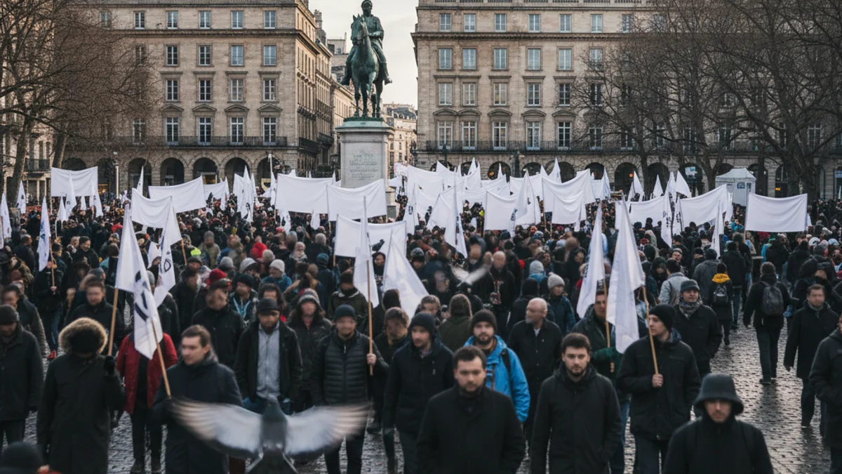 Imatge genèrica d'una manifestació amb pancartes a la ciutat de Barcelona, sense cares recognoscibles.