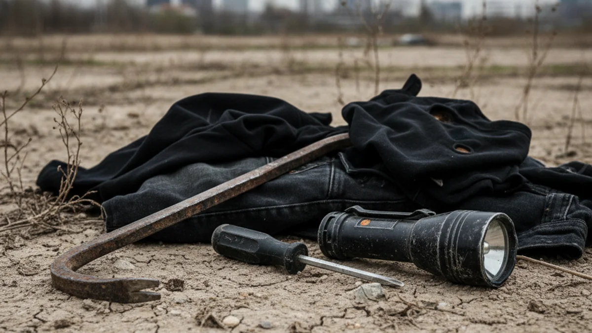 Imatge genèrica d'un descampat o magatzem amb eines de robatori recuperades per la policia.