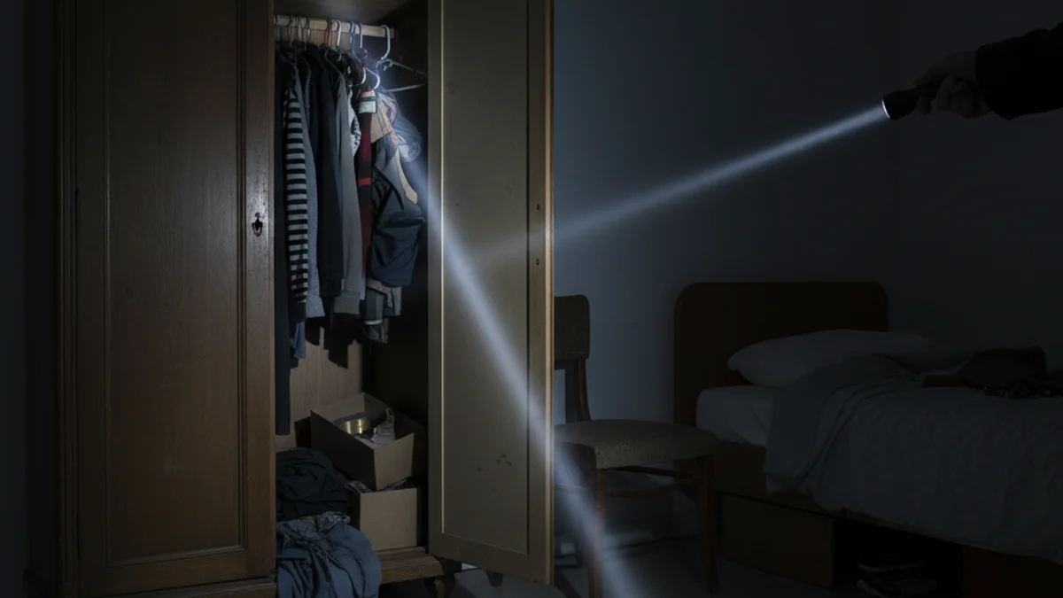 Imatge genèrica d'una escena policial o d'un armari obert en una casa.