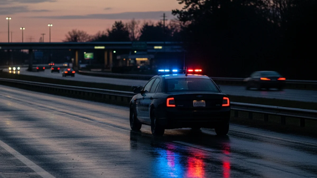 Imatge genèrica d'una àrea de descans d'autopista o d'un vehicle policial en una operació de seguretat.