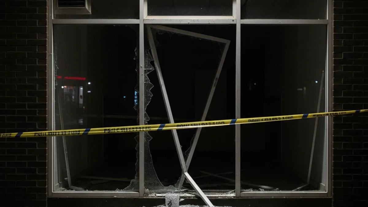 Imatge genèrica d'una cinta policial acordonant l'entrada d'un local comercial després d'un robatori.