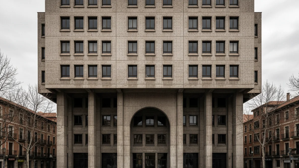 Vista d'un edifici institucional gran i modernista a la Plaça Imperial Tarraco de Tarragona.