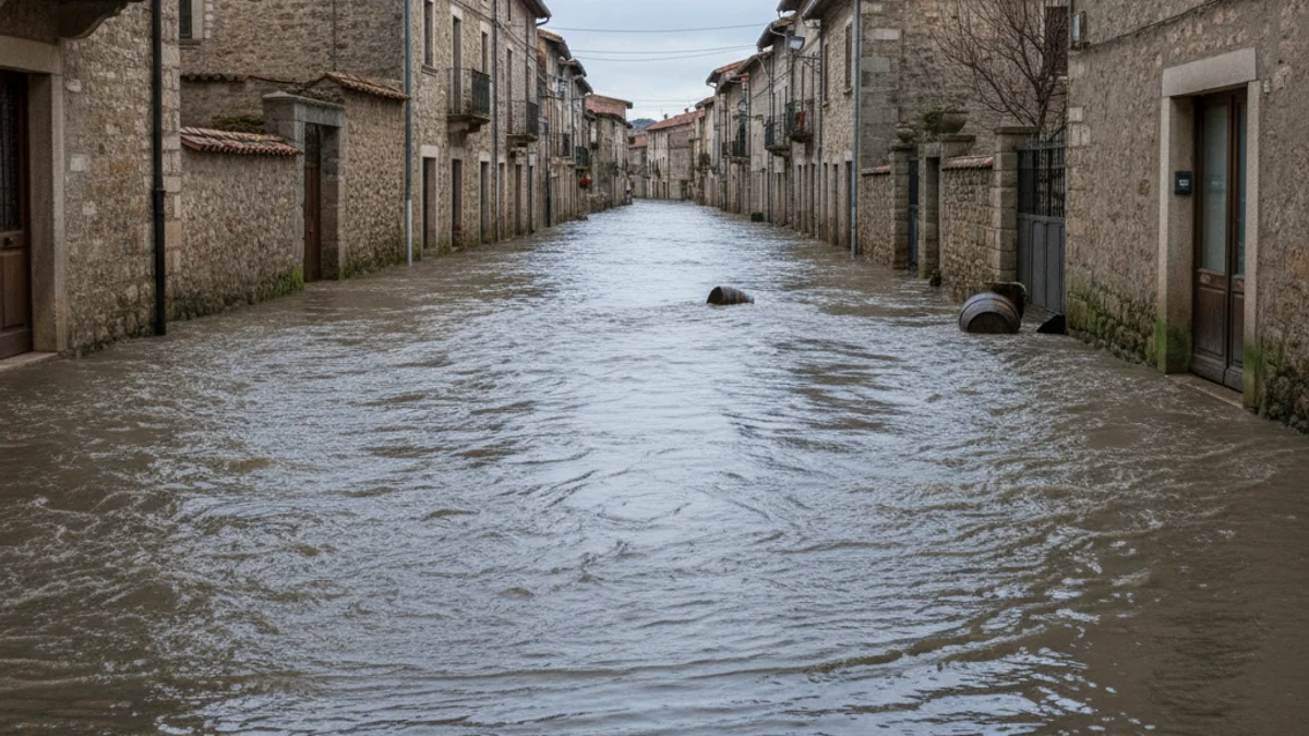 Imatge genèrica d'un riu desbordat o d'un carrer inundat durant un episodi de pluges intenses.