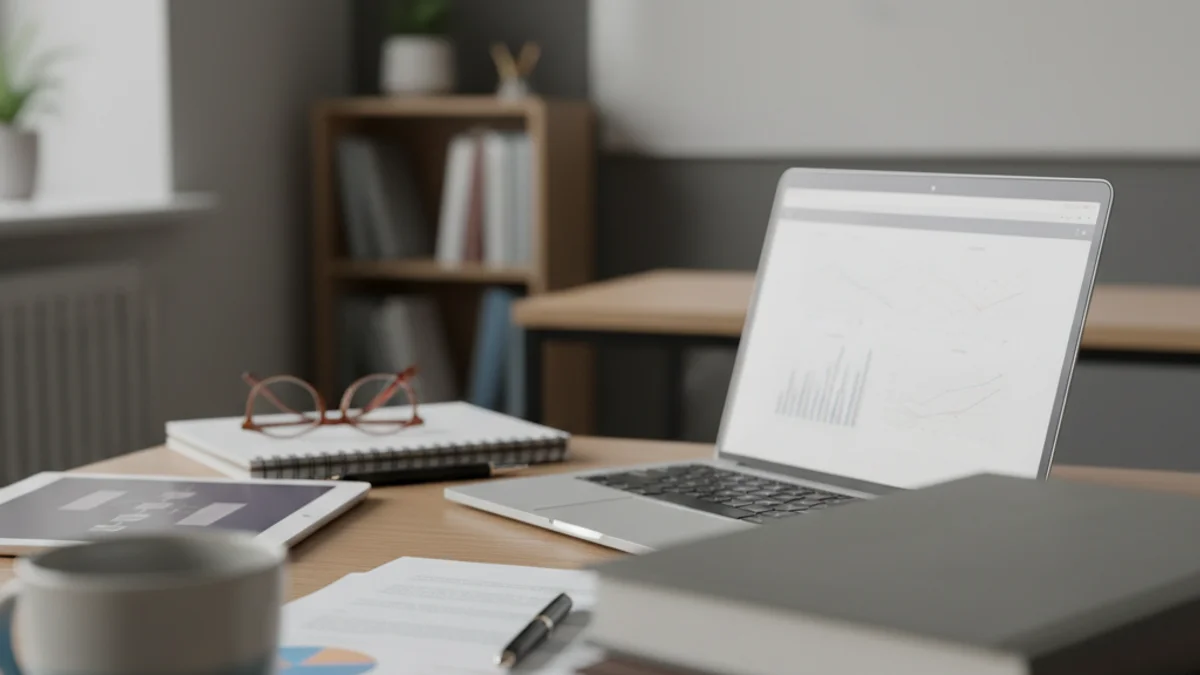 Imatge genèrica d'un escriptori docent amb material educatiu i un ordinador portàtil, simbolitzant la formació especialitzada.