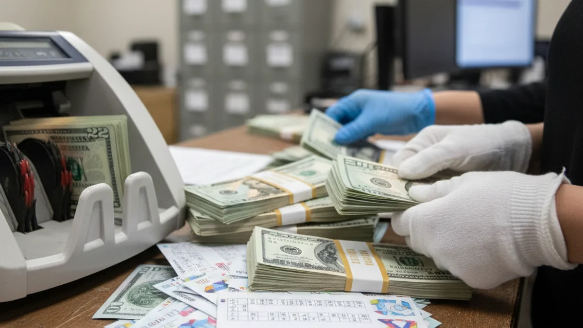 Imatge genèrica de bitllets de loteria o dècims amb una mà agafant-los.