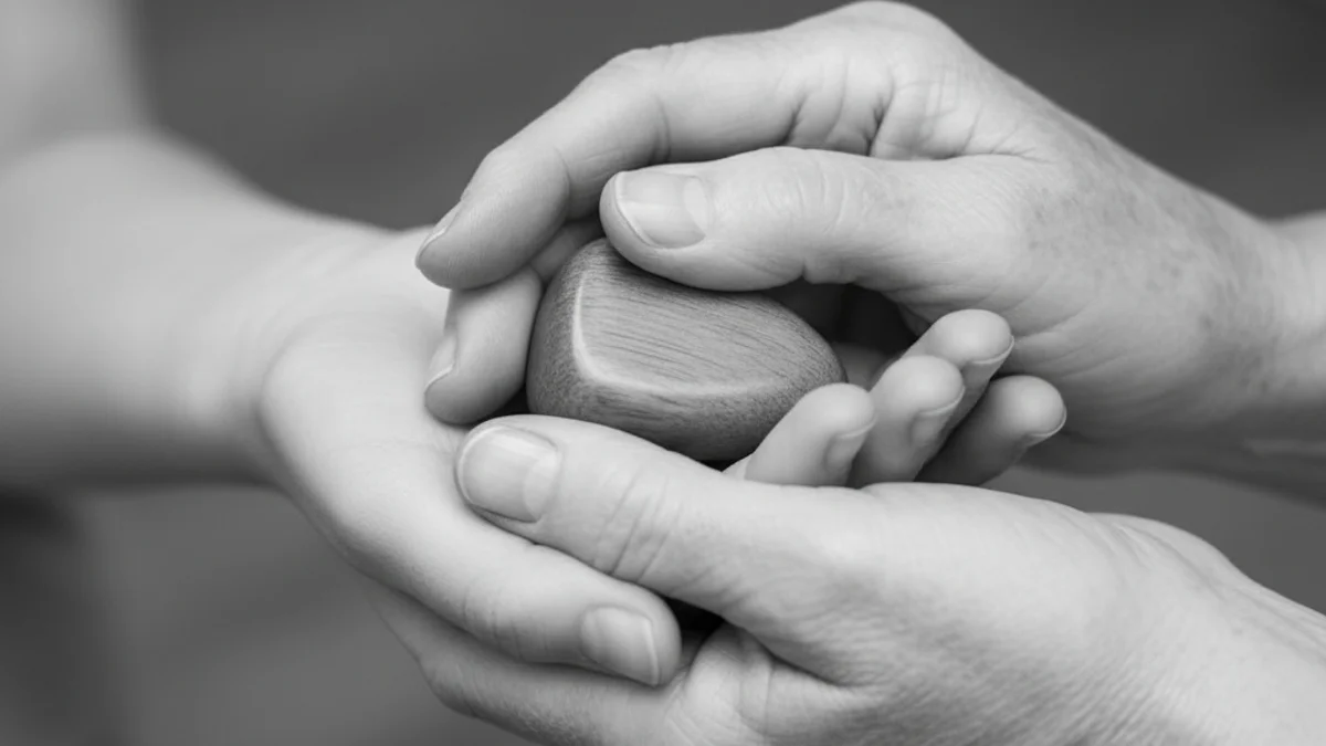 Il·lustració de dues mans, una jove i una d'una persona gran, agafant-se o interactuant, simbolitzant la connexió intergeneracional.