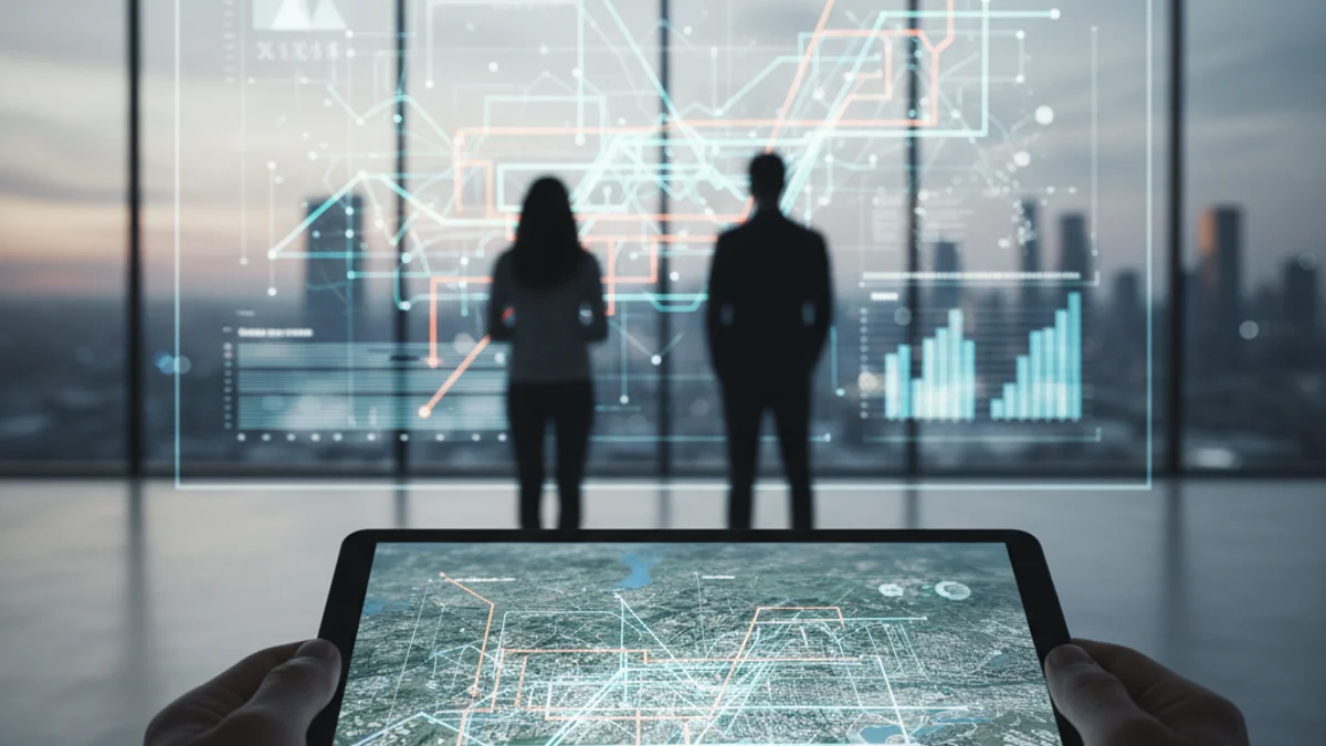 Representació visual de dades de mobilitat o un mapa de rutes de transport públic a la regió de Tarragona.