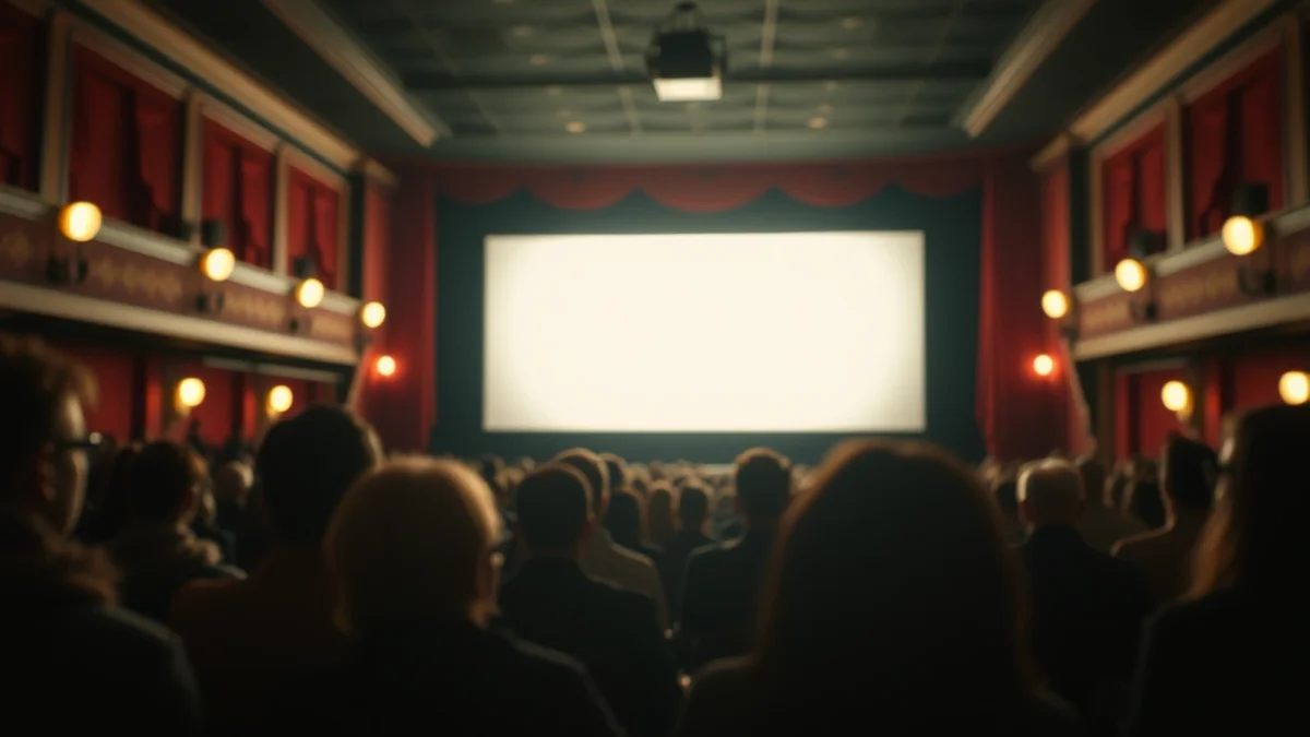 Imatge genèrica d'una sala de cinema plena de gent mirant una pantalla gran.