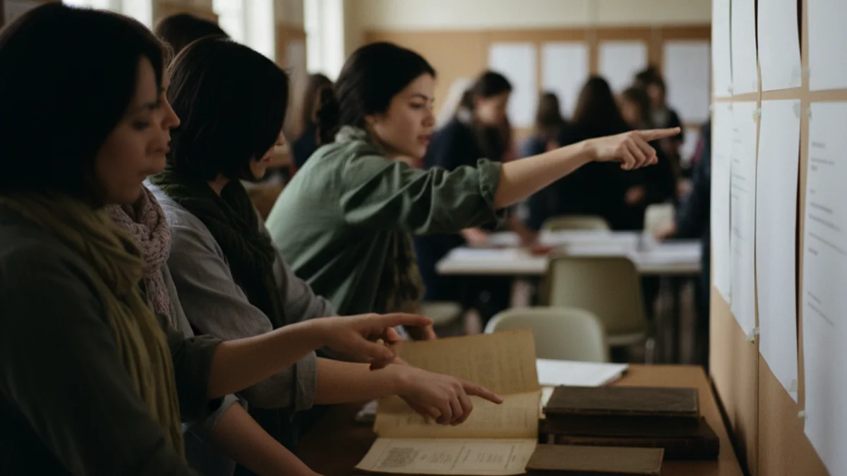 Il·lustració d'un grup de dones reunides en un centre social, simbolitzant l'activisme i la coeducació.