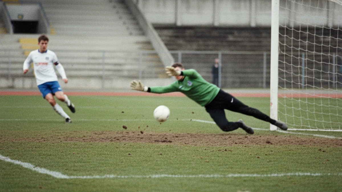 Imatge genèrica d'un partit de futbol de categoria regional, amb jugadors en acció al mig del camp.
