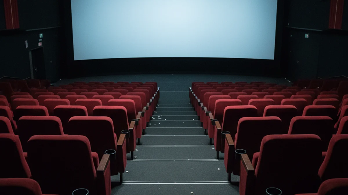 Una sala de cinema buida amb la pantalla il·luminada, simbolitzant l'inici d'un nou cicle de projeccions.