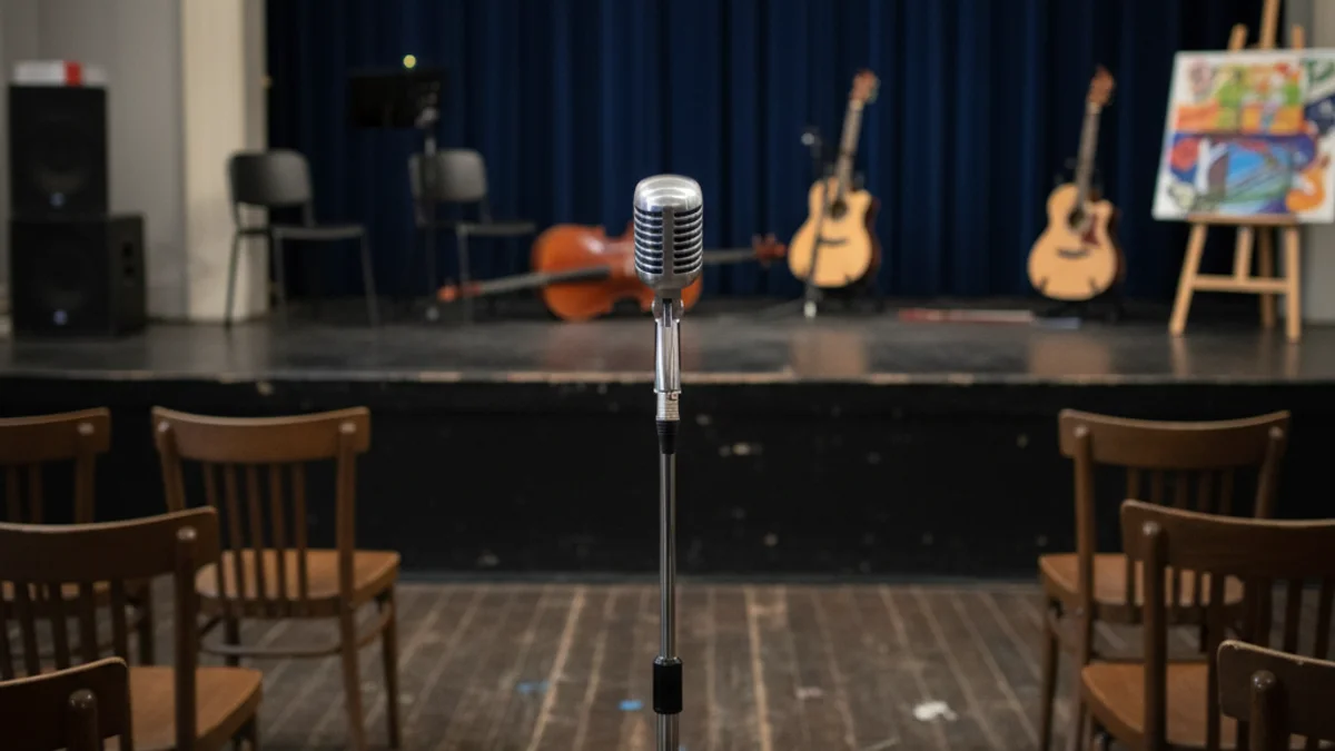 Una silueta en un escenari buit amb un focus, simbolitzant la reflexió sobre la salut mental a través de les arts escèniques.