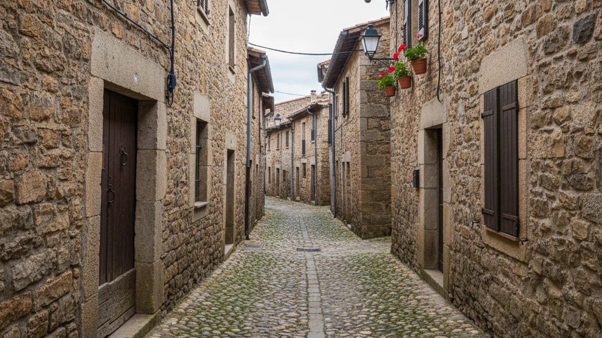 Imatge genèrica d'un poble petit de muntanya amb cases de pedra i un ambient tranquil.