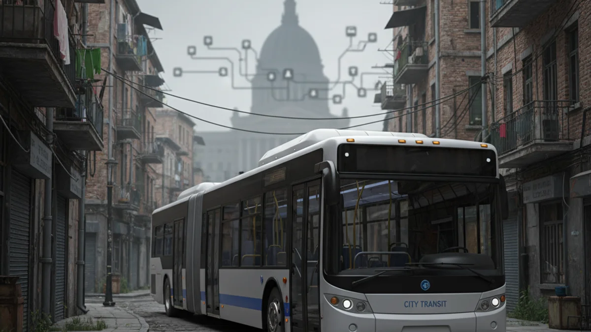 Imatge genèrica d'un autobús modern en un entorn urbà congestionat, simbolitzant el debat sobre la reubicació de l'estació.