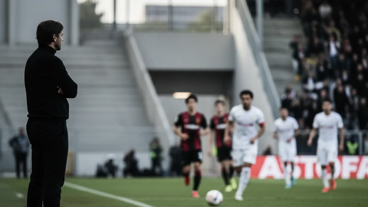 Imatge genèrica d'un partit de futbol a l'estadi de Montilivi, amb figures borroses dels jugadors.