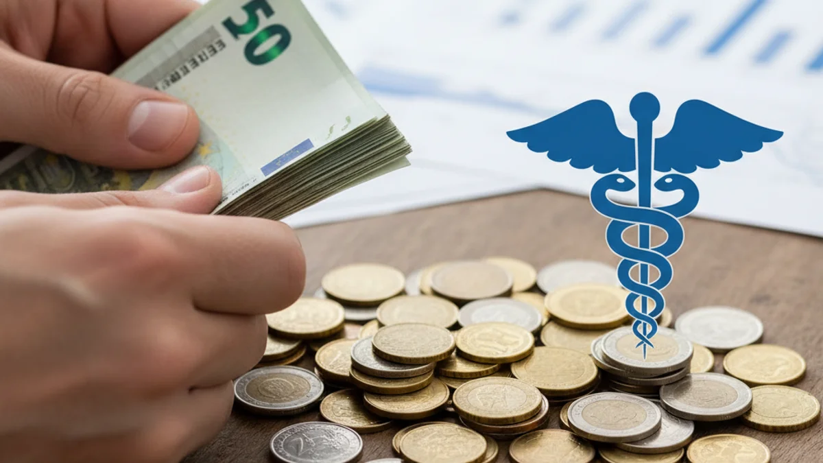 Representació visual d'un pressupost o fons econòmics destinats a l'àmbit sanitari durant una crisi.