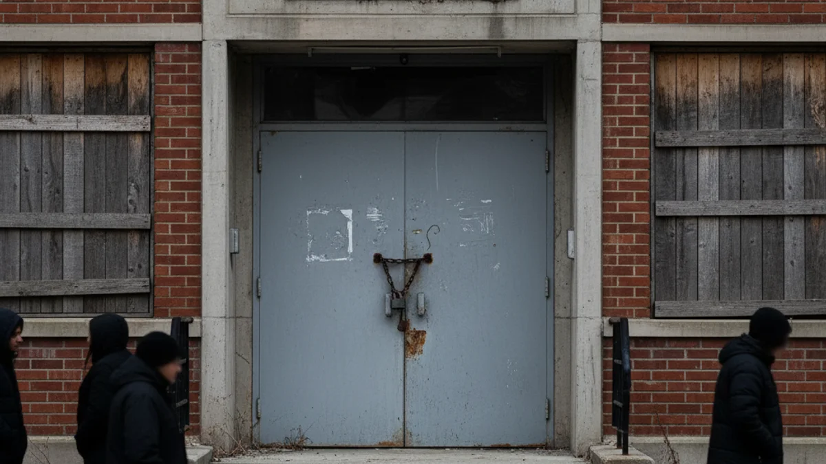 Imatge genèrica d'una persona sense llar rebent ajuda o d'un centre social tancat, amb un to neutre.