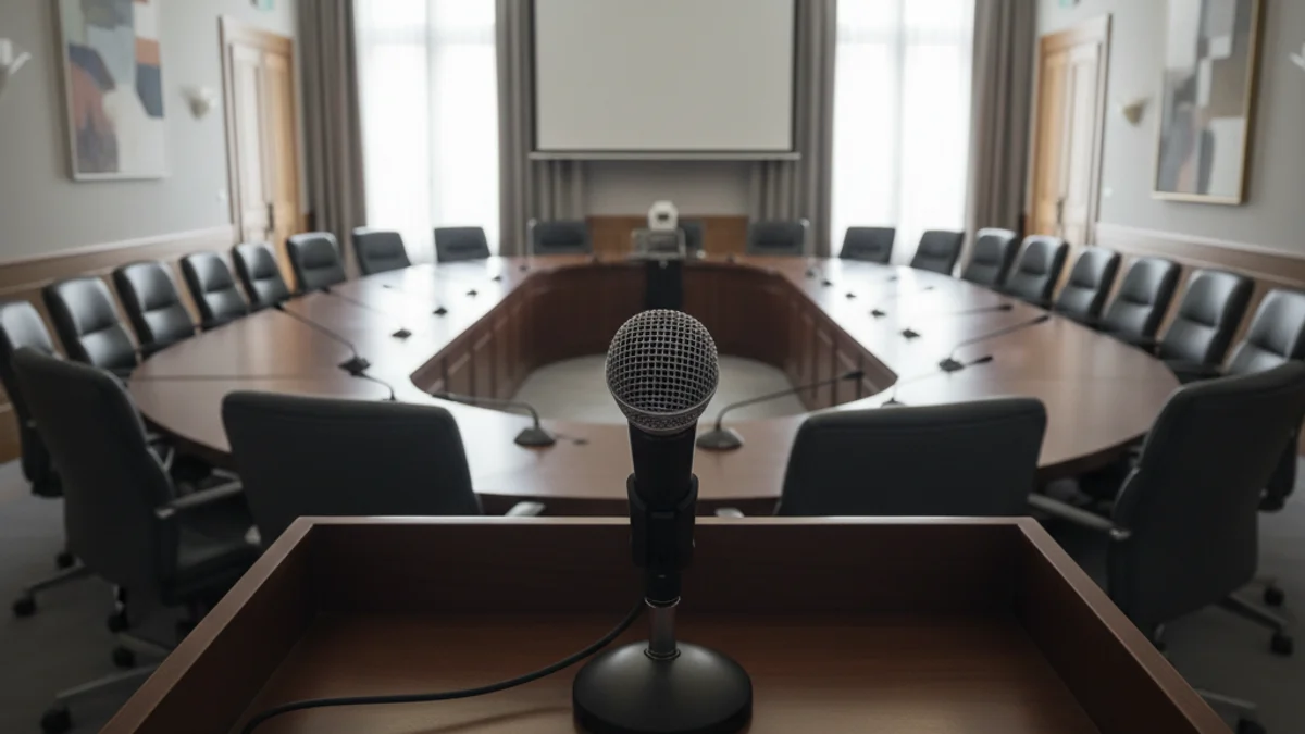 Una silueta d'un cardenal o bisbe parlant en un podi amb un fons que suggereix el Vaticà o una reunió eclesiàstica.