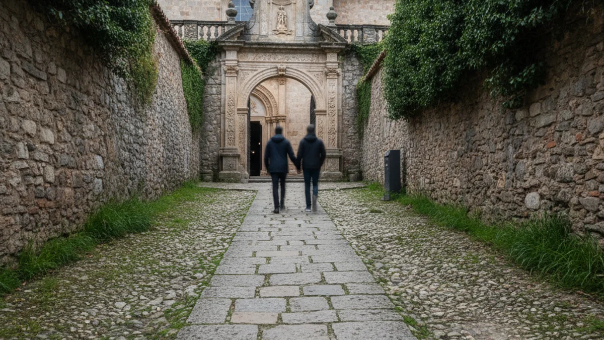 Una imatge genèrica d'un camí de pelegrinatge o un detall arquitectònic de la Cova de Sant Ignasi a Manresa.