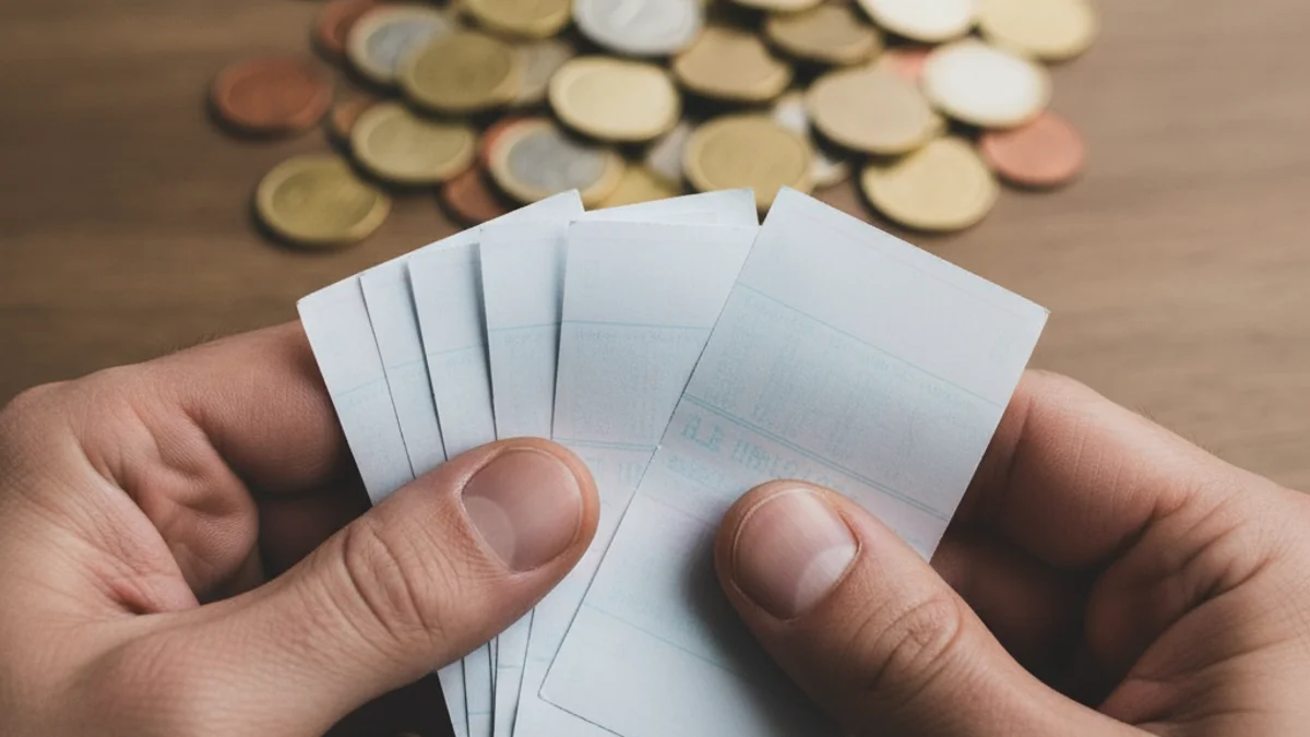 Imatge genèrica de bitllets de loteria o dècims guanyadors sobre una taula, simbolitzant la sort.