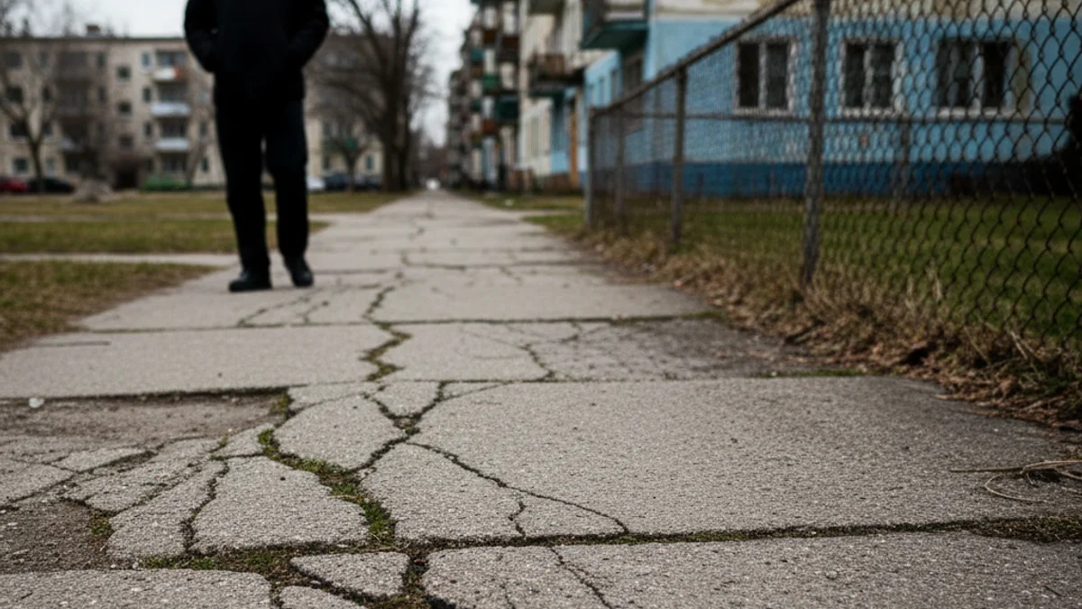 Imatge genèrica de voreres o infraestructures urbanes amb signes de manca de manteniment en una zona residencial.