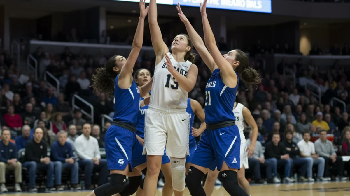 Imatge genèrica d'un partit de bàsquet femení, amb jugadores en acció a la pista.