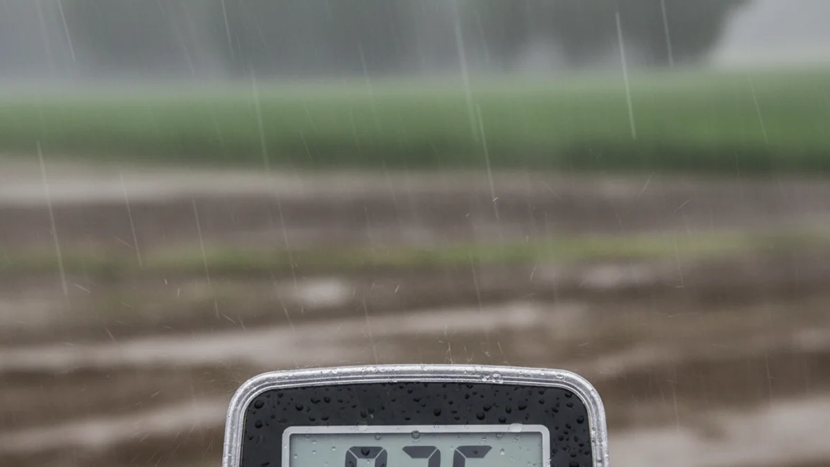 Imatge genèrica d'una carretera inundada o d'un pluviòmetre marcant un alt nivell de precipitació.