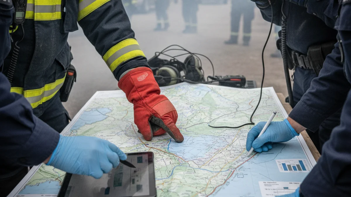 Imatge genèrica de bombers treballant en un accident de trànsit o en una operació de rescat a la Catalunya Central.