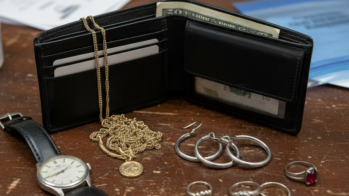 Imatge genèrica de joies i carteres recuperades després d'una operació policial contra robatoris.