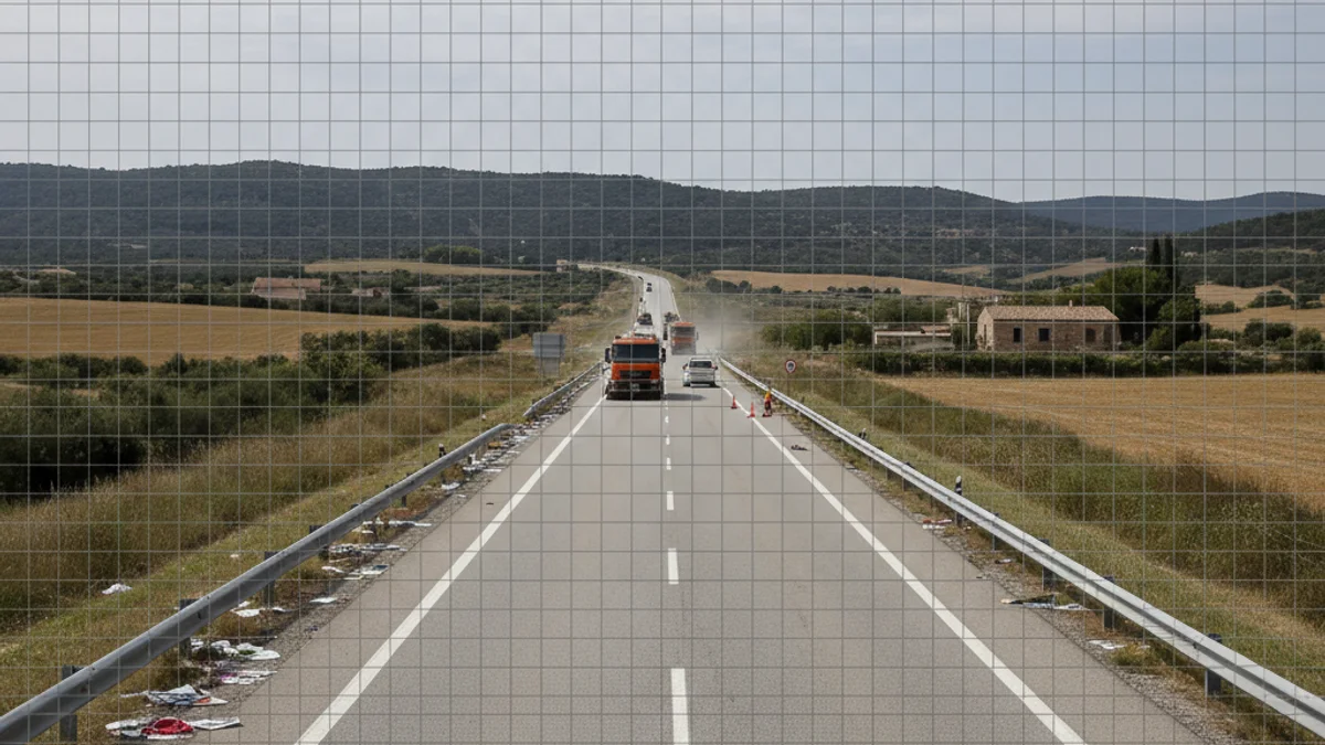 Imatge genèrica d'una carretera catalana reoberta al trànsit després d'un bloqueig de tractors.