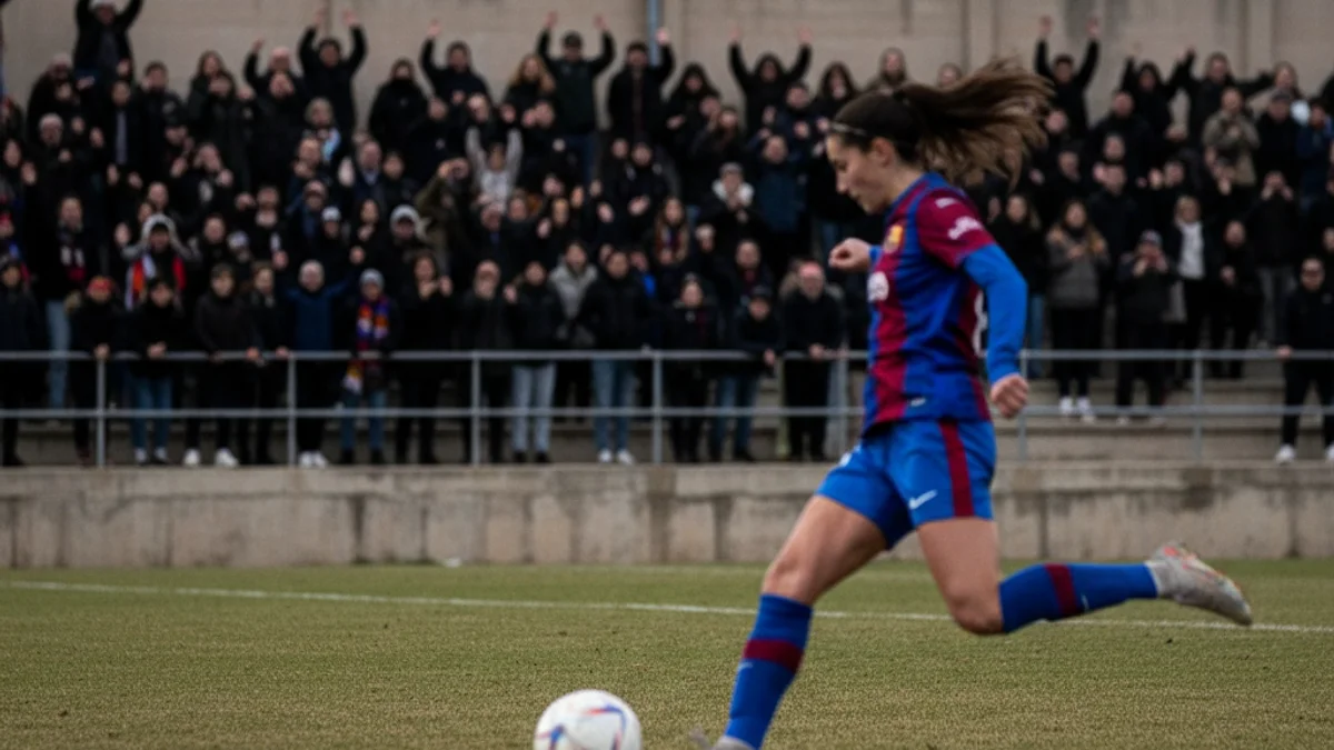 Imatge genèrica d'un partit de futbol femení de Primera Catalana, amb jugadores en acció.