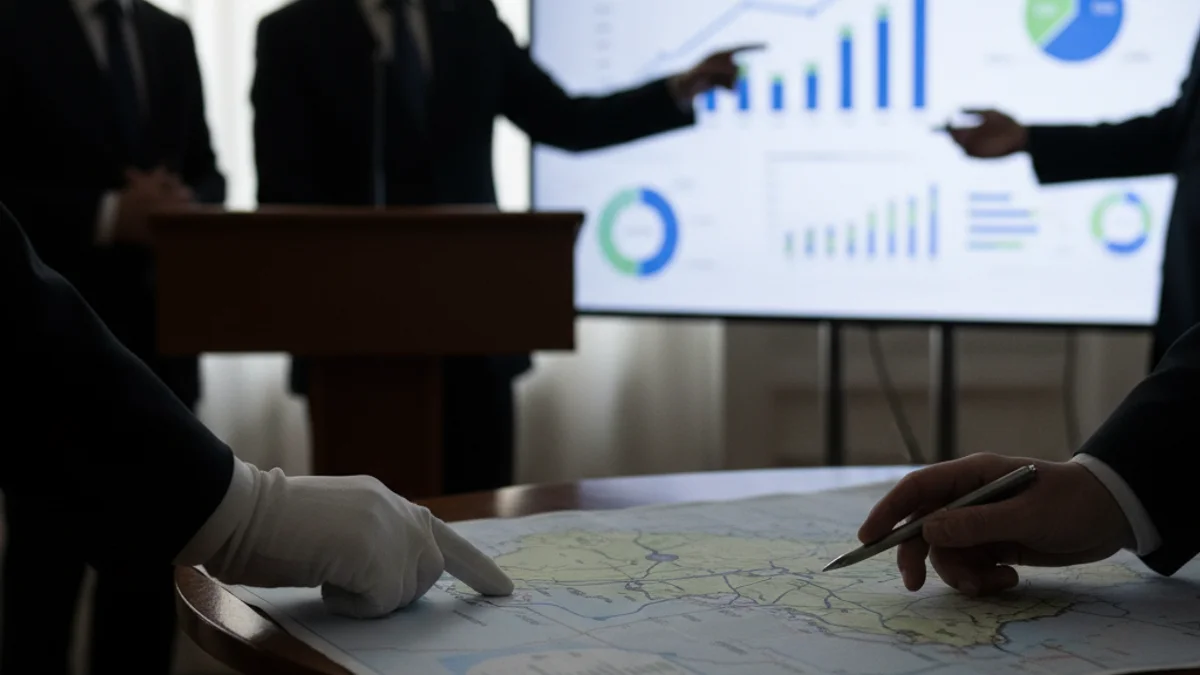 Representació d'un fons d'inversió destinat a infraestructures, amb mapes i gràfics econòmics.