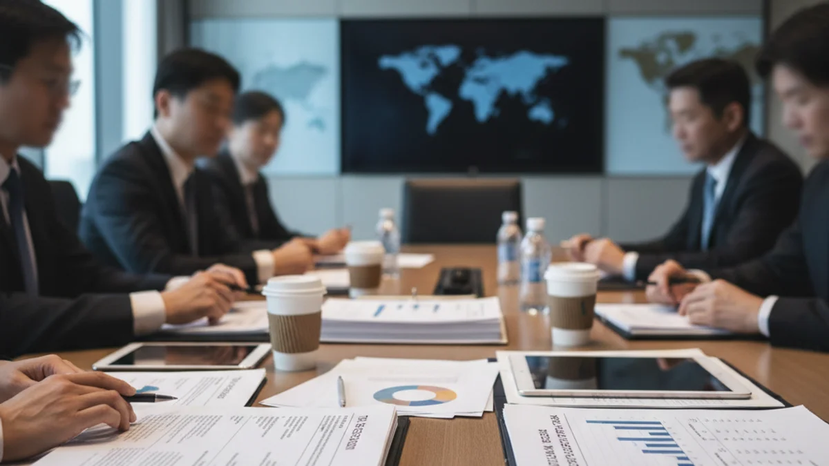 Representació genèrica d'una taula de negociació política amb documents i bolígrafs.