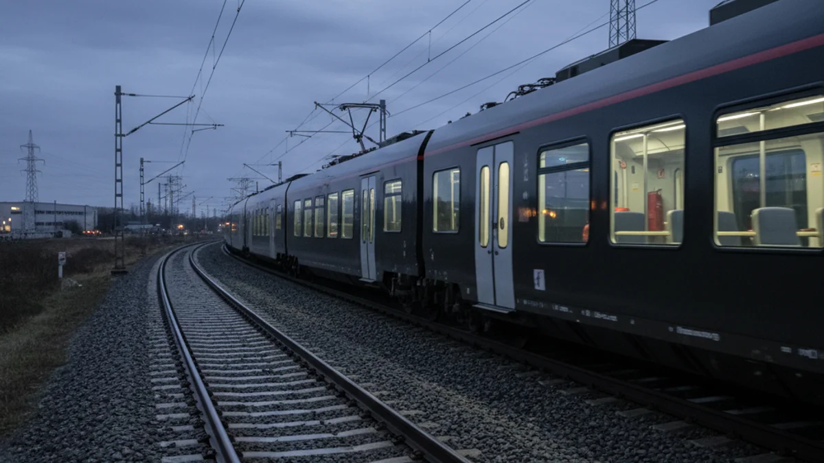 Imatge genèrica d'un tren elèctric modern circulant per una via fèrria, sense passatgers visibles.