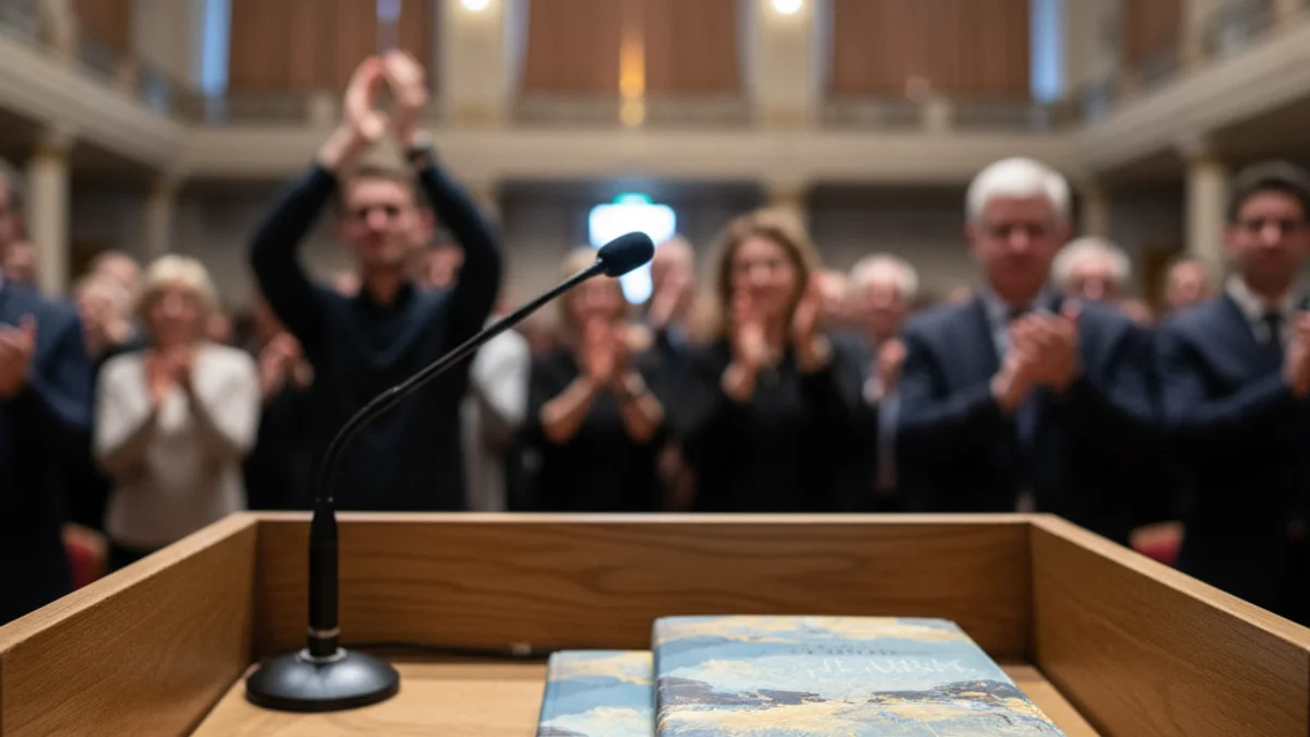 Imatge genèrica d'una vetllada literària amb llibres i premis en un hotel històric de Barcelona.