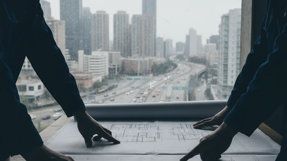 Vista genèrica d'un plànol o maqueta d'un gran projecte d'infraestructura hospitalària.