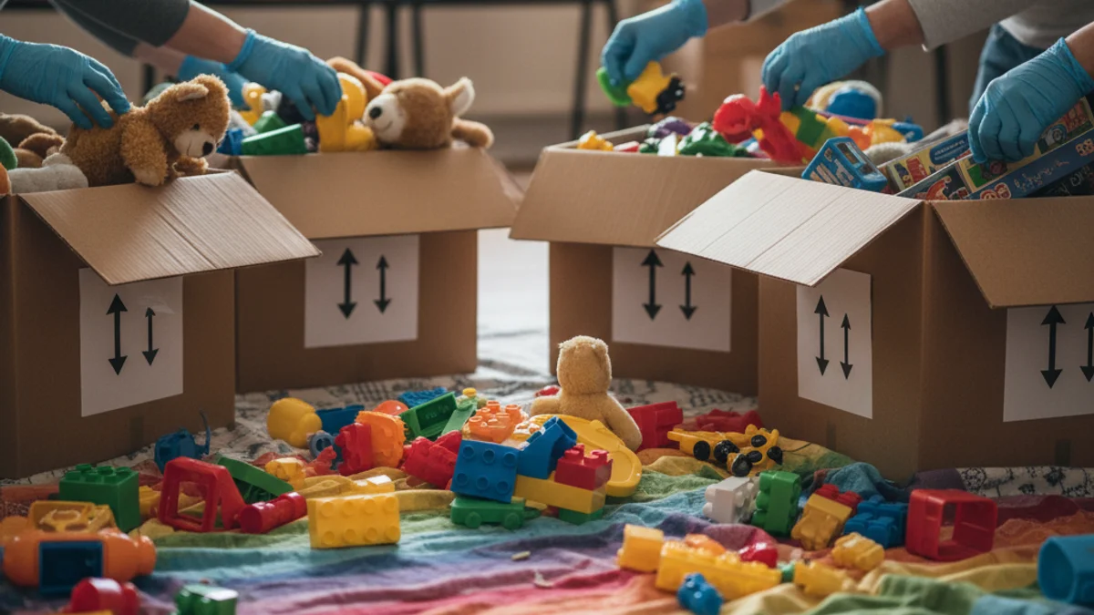 Imatge genèrica de joguines recollides i classificades per a una campanya solidària a Tortosa.