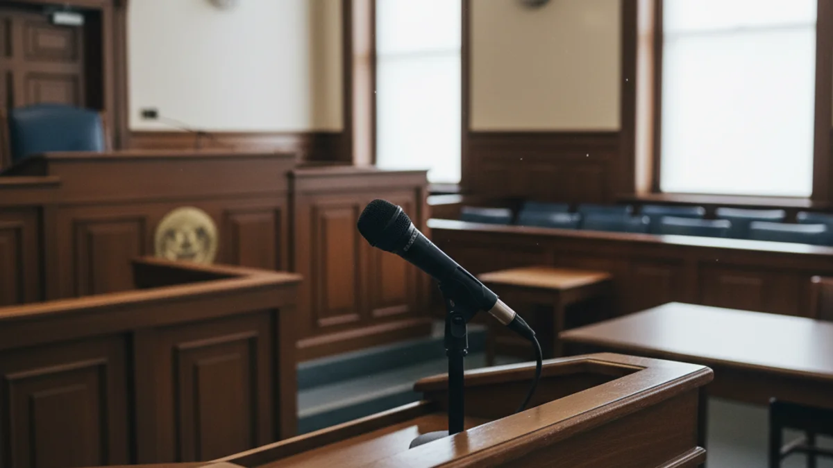 Imatge genèrica d'un jutjat o una sala de vistes, simbolitzant l'inici d'un procés judicial.