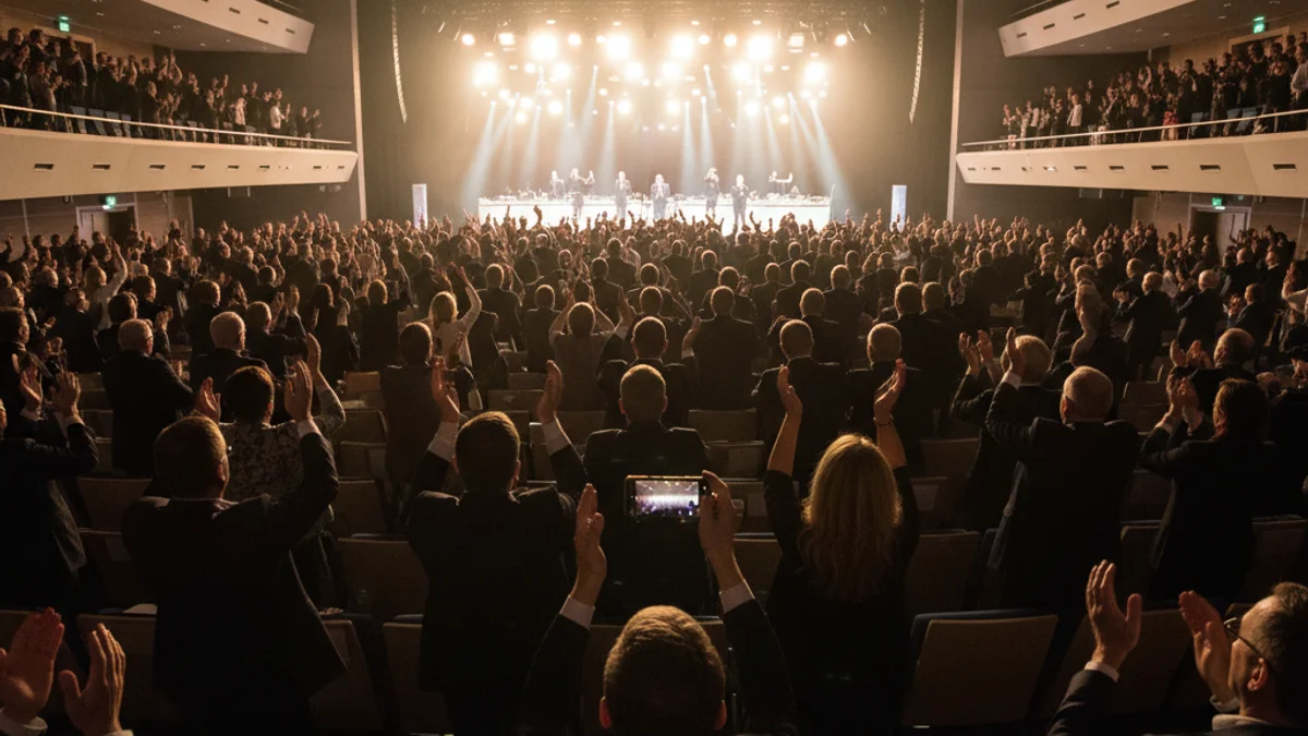 Imatge genèrica d'un auditori ple de gent aplaudint durant una gala de premis a Tarragona.